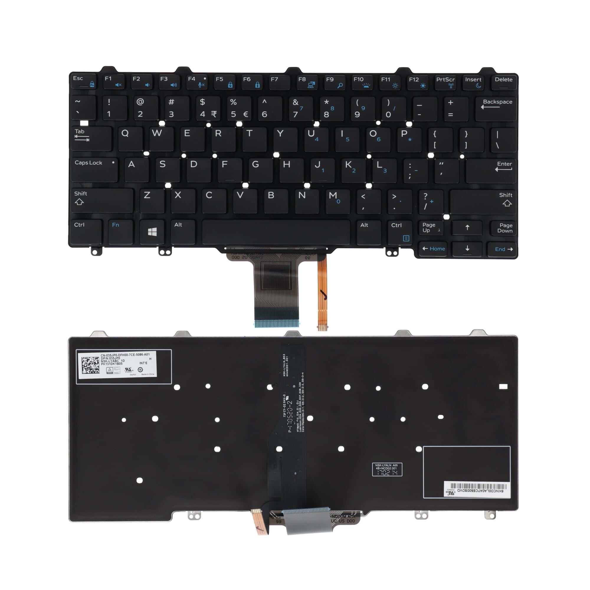 Dell Laptop Toetsenbord Qwerty US, Backlit