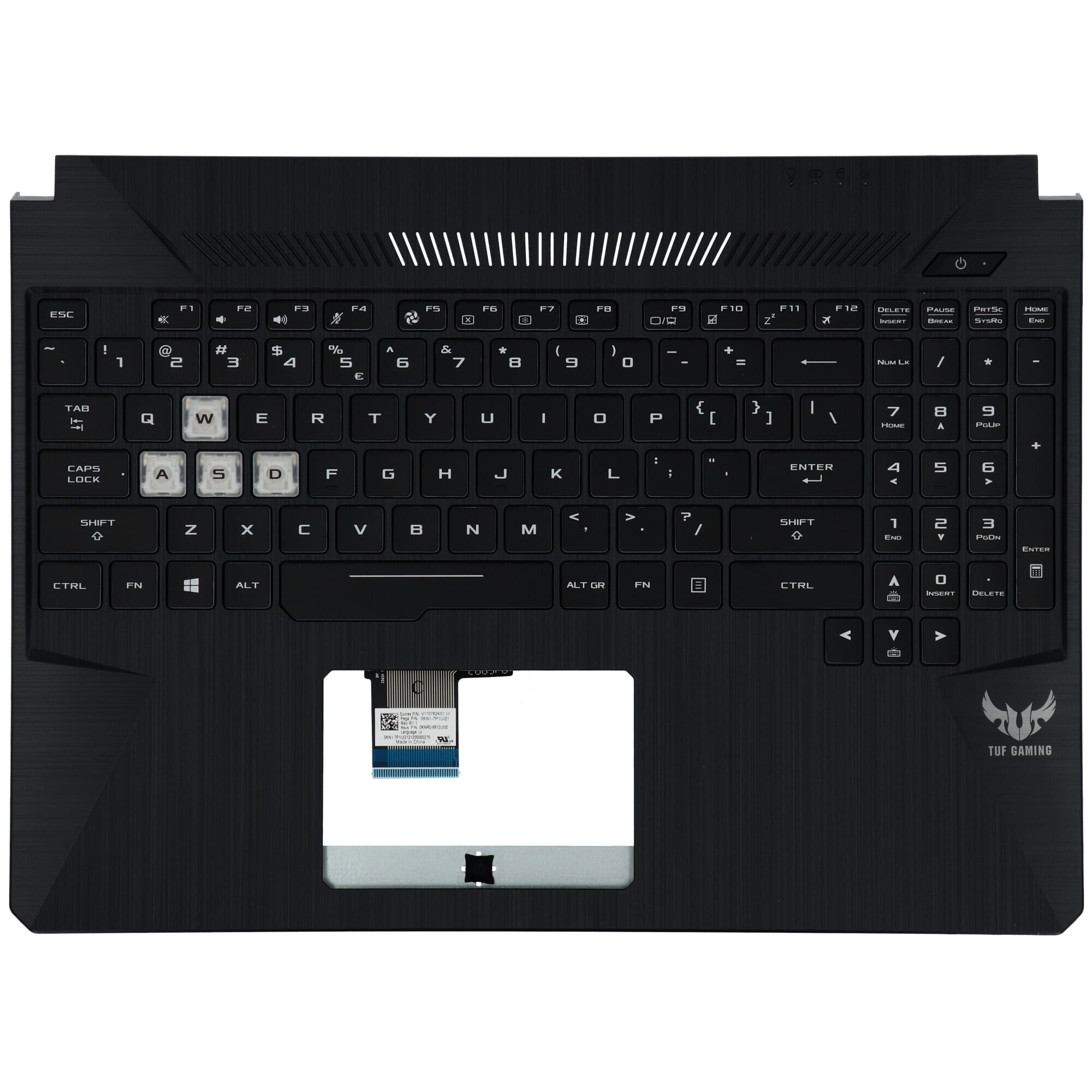 asus laptop toetsenbord qwerty us + top cover, backlit