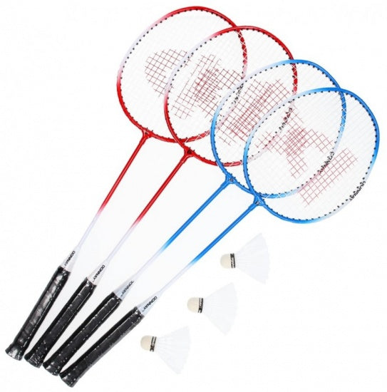 Badmintonset met net blauw 4 stuks
