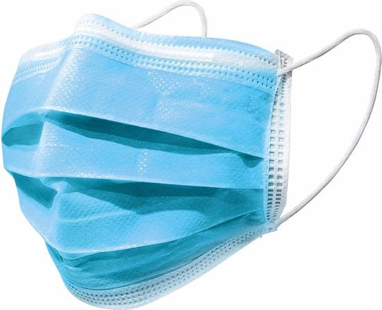 mondkapjes 3-laags volwassenen blauw 50 stuks