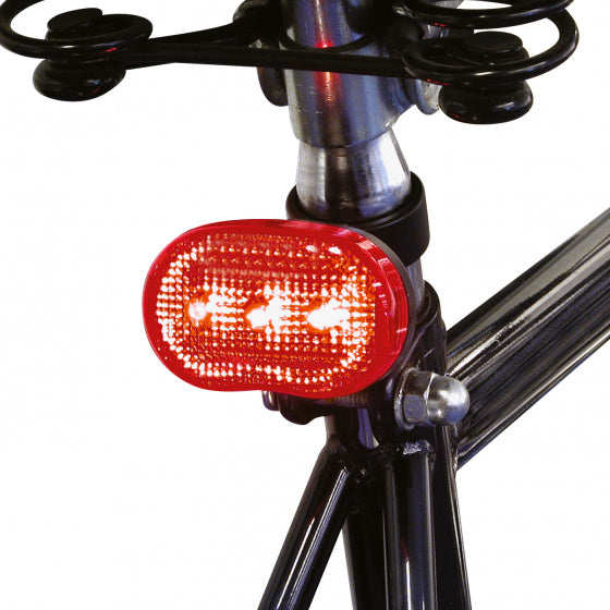 Dresco achterlicht fiets 3 led's | fietsverlichting led | achterlicht met batterij en knipperlicht