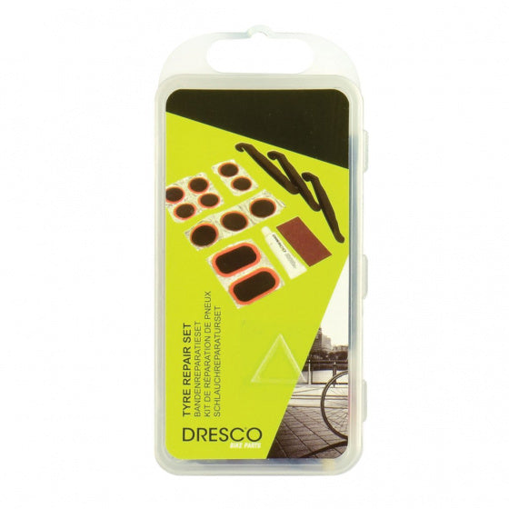 Dresco fietsbandenreparatieset - reparatieset fiets - 17-delig - wit
