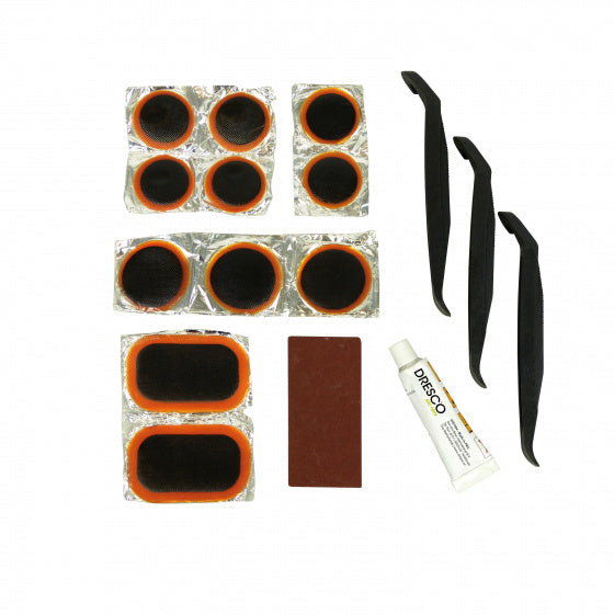 Dresco fietsbandenreparatieset - reparatieset fiets - 17-delig - wit