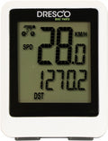 Dresco draadloze fietscomputer - 12 functies – grote display – scanfunctie – spatwaterdicht – incl. (cr2032) batterijen – klok (12 of 24 uur) - automatische start stop – achtergrondverlichting – incl. bevestigingsmaterialen - wit