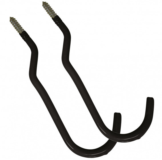 Dresco garage fietshaken - zwart - metaal - 2 stuks