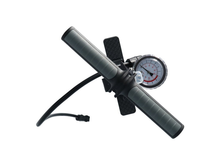 Dresco fietspomp manometer 52 cm dunlop, presta, schrader ventiel zilver