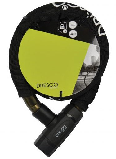 Dresco pantserslot kabel 100 cm rvs 3-delig zwart