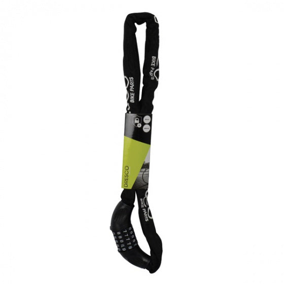 Dresco kettingcijferslot 90cm - rond 6mm - zwart