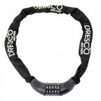 Dresco kettingcijferslot 90cm - rond 6mm - zwart