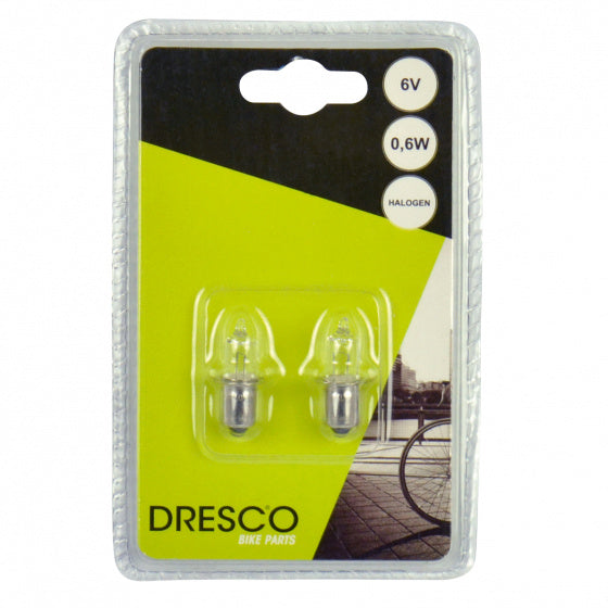 Dresco reservelampjes voorlicht halogeen 6 volt zilver 2 stuks