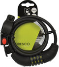 Dresco kabelslot 120 8 code - spiraal cijferslot - 120cm - rond 8mm - met steun - zwart
