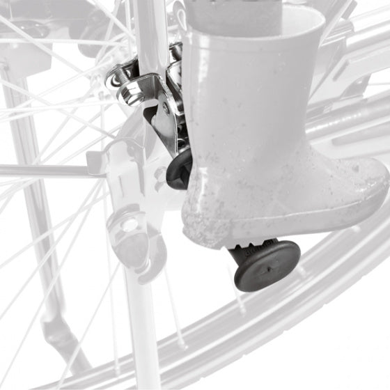 Dresco voetsteunen fiets - universeel - chroom zwart