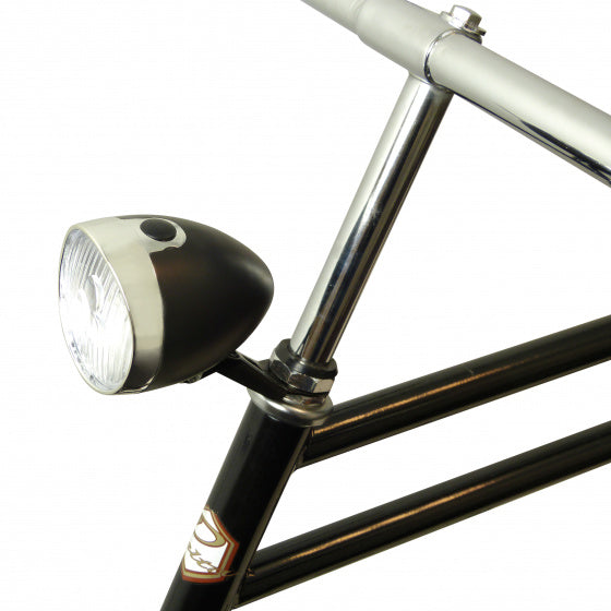 Dresco koplamp fiets classic zwart - fietsverlichting - classic - 3 leds - zwart