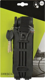 Dresco vouwslot – compact slot door scharnierconstructie – 6 elementen – met praktische framehouder met klittenband bevestiging - lengte 85cm 55mm dikke geharde elementen
