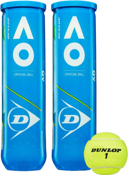 Australian Open tennisballen 2 x 4 stuks geel