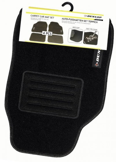 Dunlop universele automatten set - 4-delig - voor verschillende auto merken - voor en achter - zwart