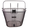 Dunlop fietsmand stuur 22l - fiets mand met handvat en haken - fietsmandje 34 x 24,5 x 26 cm - geschikt voor elektrische fiets, omafiets en stadsfiets - metaal - zwart