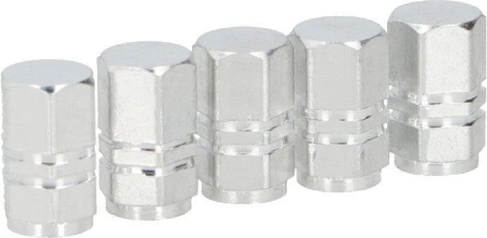 Dunlop autobanden ventieldoppen - 5 delig - zilver - aluminium - opvallende ventieldopjes - universele maat