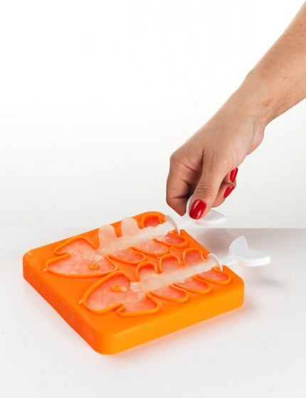 ijslollymaker vis junior 18 x 15 cm siliconen oranje