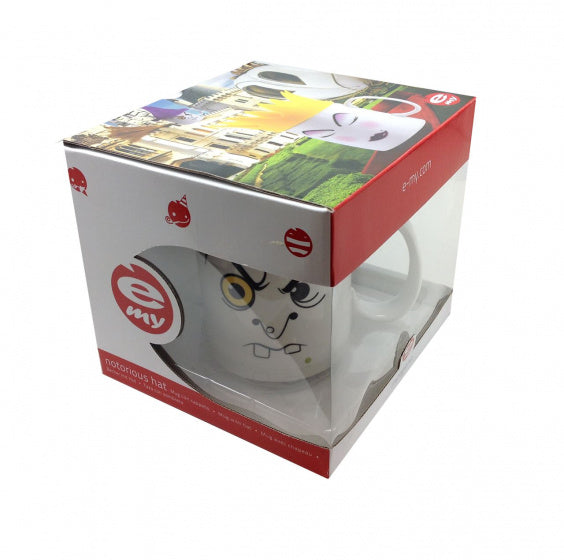 mok heks 400 ml 21,5 cm porselein wit/paars 2-delig