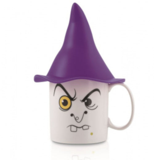 mok heks 400 ml 21,5 cm porselein wit/paars 2-delig