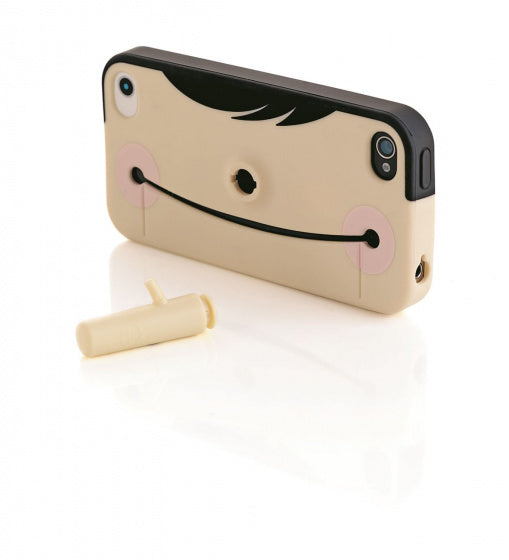 telefoonhoesje pinokkio iPhone 4 siliconen blank/zwart