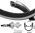 Kgs achterwiel 28 inch (622) stratos zwart zilver freewheel vast