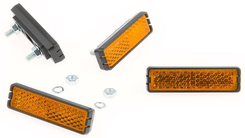 Tecora e pedalen reflectorset oranje per 4 stuks