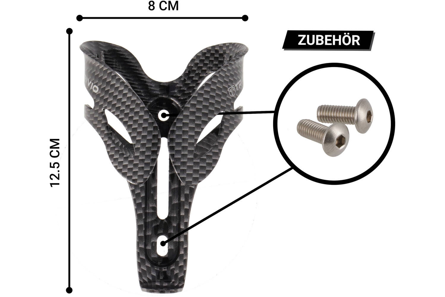 Trivio - bidonhouder carbon look aluminium zwart / wit
