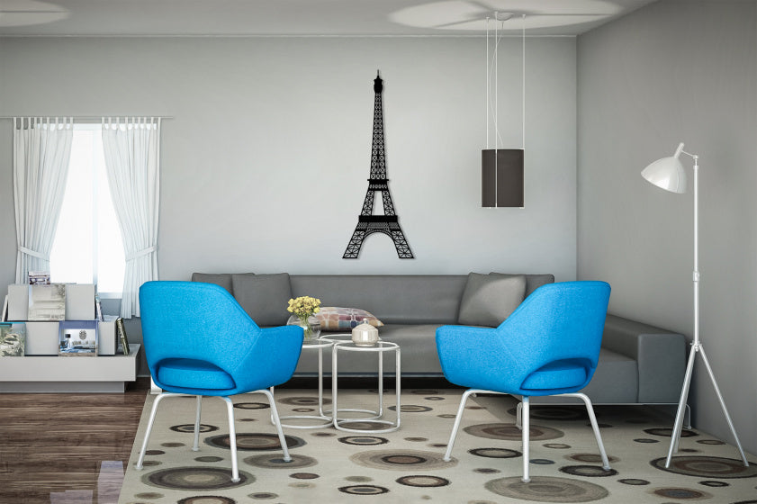 wanddecoratie Eiffeltower 49,7 cm edelstaal zwart