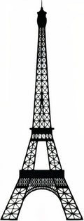 wanddecoratie Eiffeltower 49,7 cm edelstaal zwart
