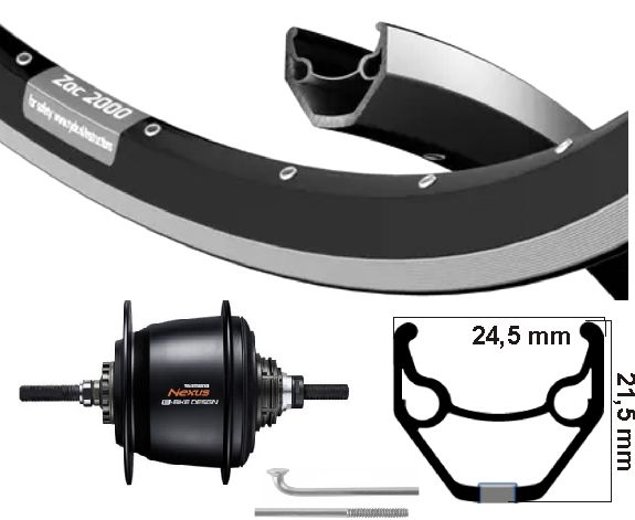 Kgs Achterwiel 28 inch (622) zac2000 zw nexus 5 rollerbrake zwart