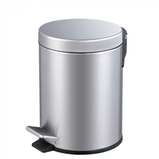 pedaalemmer Luxe Classic 5 liter RVS matzilver