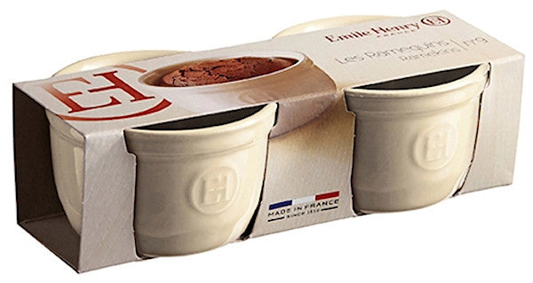 ovenschaaltjes 9 x 5,5 cm 150 ml keramiek crème 2 stuks