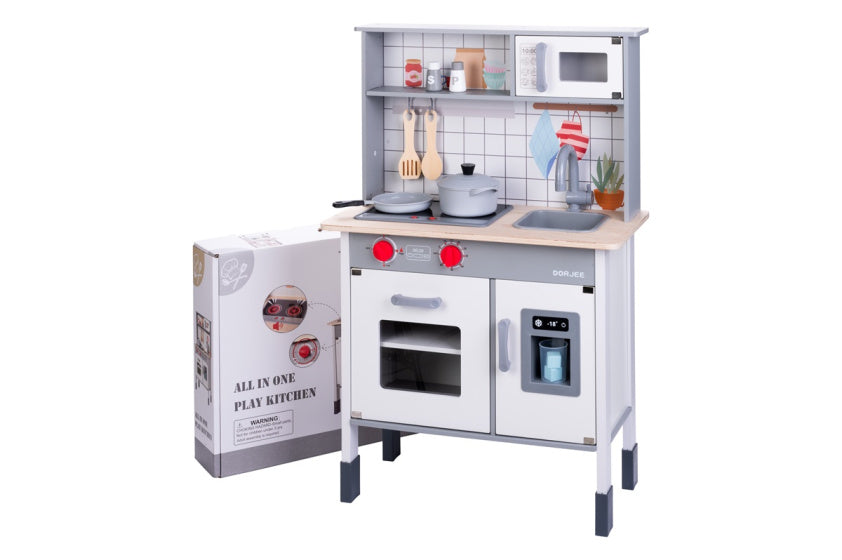 Houten keukentje met accessoires
