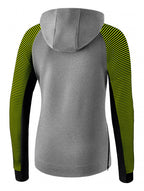 hoodie dames katoen/polyester grijs/zwart/lime maat 36