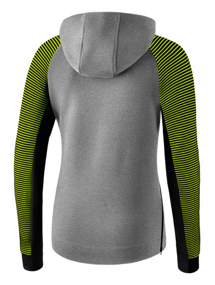 hoodie dames katoen/polyester grijs/zwart/lime maat 46