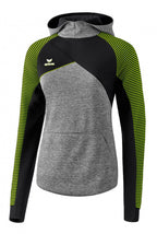 hoodie dames katoen/polyester grijs/zwart/lime maat 46