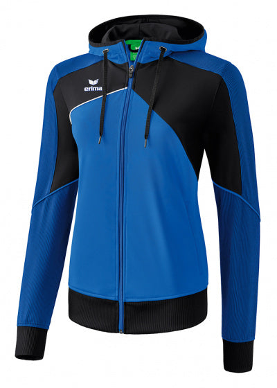 trainingsjack dames polyester blauw/zwart maat 34