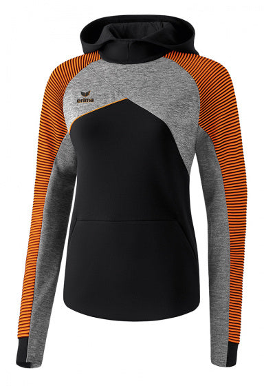 hoodie dames katoen/polyester zwart/grijs/oranje maat 34