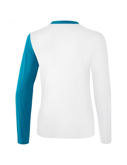longsleeve 5-C dames polyester wit/blauw maat 44