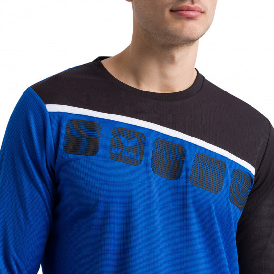 Erima Longsleeve 5-C heren polyester blauw/zwart maat 3XL