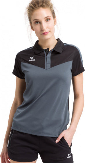 poloshirt Squad dames polyester grijs/zwart maat 38