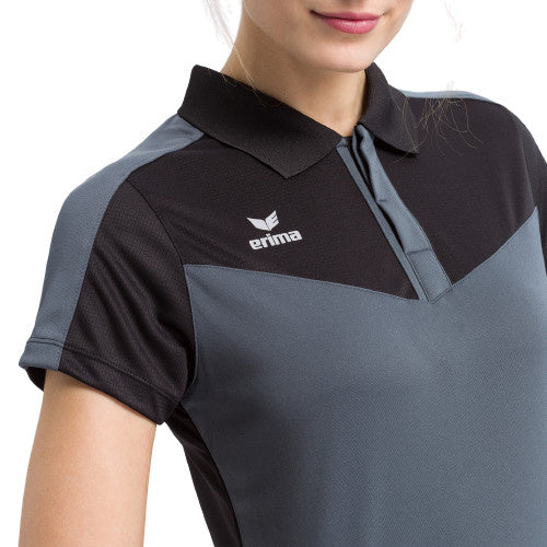 poloshirt Squad dames polyester grijs/zwart maat 38