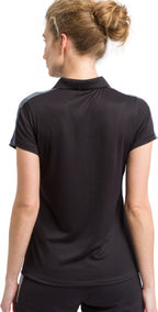 poloshirt Squad dames polyester grijs/zwart maat 38