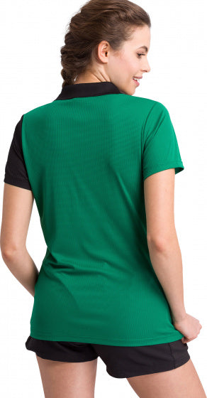 poloshirt 5-C dames polyester groen/zwart maat 42
