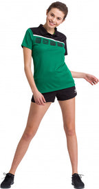 poloshirt 5-C dames polyester groen/zwart maat 42