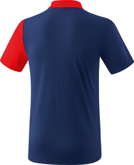 poloshirt 5-C heren polyester navy/rood/wit maat L