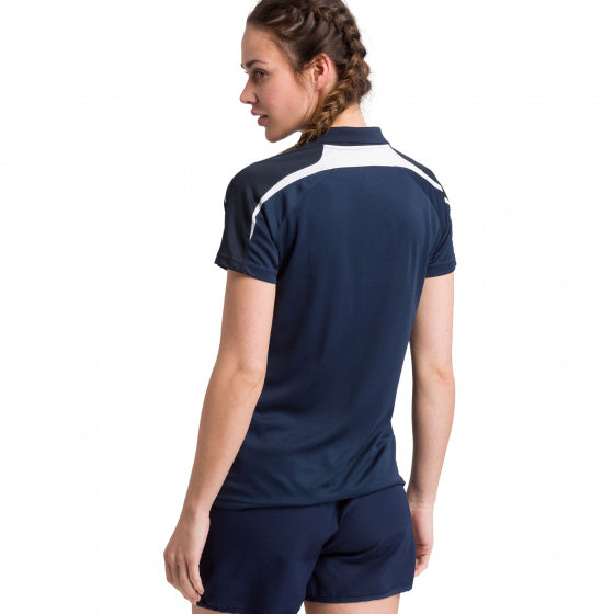 poloshirt Liga 2.0 dames polyester donkerblauw/wit maat 48