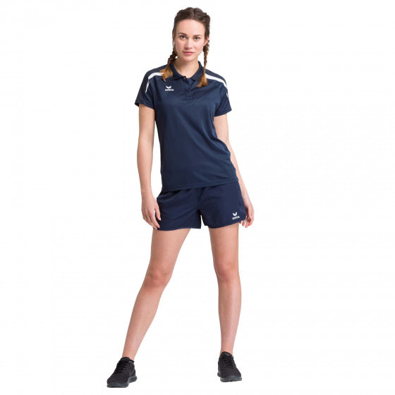 poloshirt Liga 2.0 dames polyester donkerblauw/wit maat 38